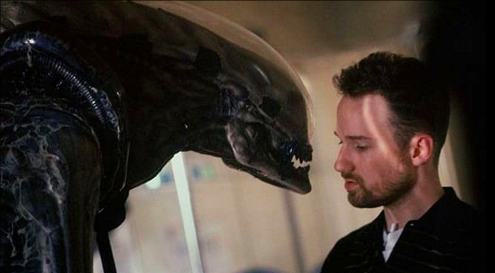 David Fincher sur le plateau de Alien³