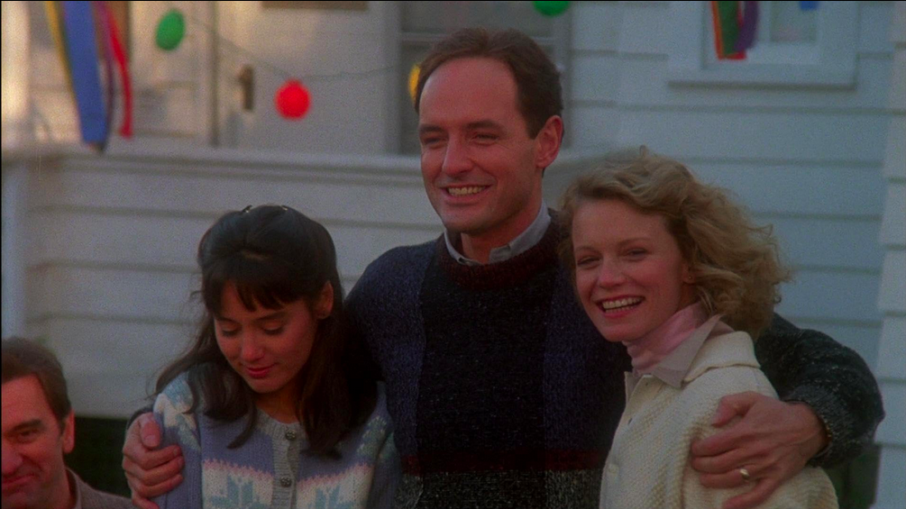 Jill Shoelen, Terry O'Quinn et Shelley Hack dans The Stepfather