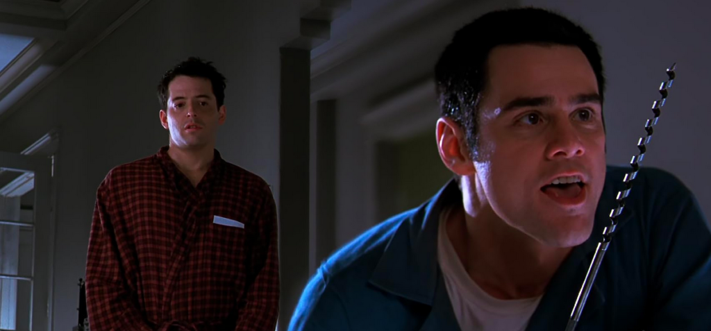 Matthew Broderick et Jim Carrey dans The Cable Guy