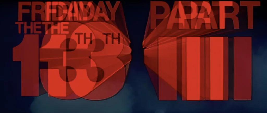 Le titre en 3D de Friday the 13th Part III